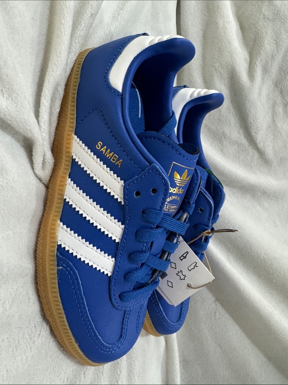Adidas Kids Samba Sneakers in Blue, White and Gum